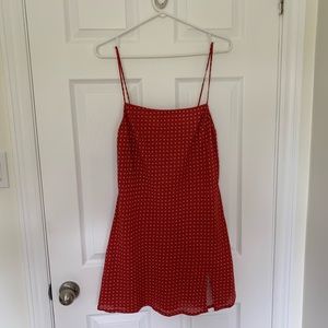 red mini dress